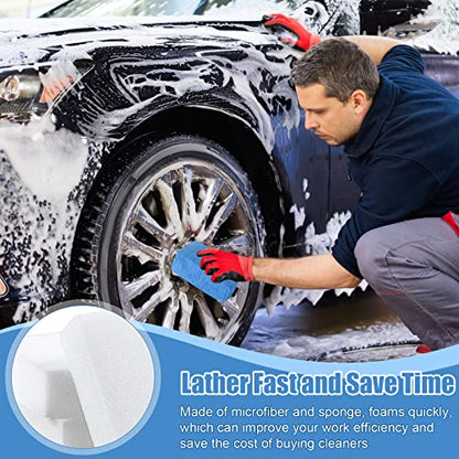 Riakrum 32 Pcs Microfiber Applicator Pads Soft Microfiber Foam Buffing Car Detailing Pads for Wax Ceramic Coating Polish Reusable Car Wash Sponge Tire Shine Applicator(Blue) - color: Blue
