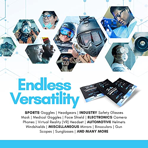 Anti-Fog Disposable lens Wipe | Easy to Use Lens Cleaner | Anti Static for Glasses | Eye glasses | Goggles | Sunglasses | Anti Reflectives | Swim Goggles | Visors | Scuba Mask | VR | Eyeglasses