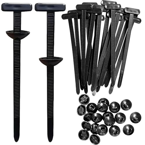 20PCS Universal Nylon Cable Tie Buckle Kit - Heavy Duty Self-Locking Rivets with UV-Resistant Push Mount Clips, Automotive Grade Fasteners for Fender Liners Engine Guards Wiring Organization