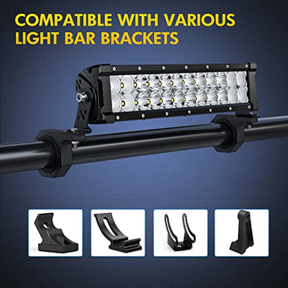 Nilight 4PCS Roll Bar Clamps Mounting Brackets LED Light Mount Clamp Tube Lights Mounts Fit on 2.135" 2.25" 2.375" 2.5" Bull Bars Roof Racks Rolls Cages for ATV UTV Truck - size: For 2.135"/2.25"/2.375"/2.5”Bar