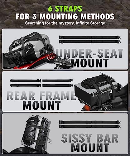 NICECNC Waterproof Motorcycle Backpack 40L, 500D PVC Multi-functional Motorcycle Rear Seat Bag Dry Bag Tail Bag Helmet Luggage Bag for Riding Camping Boating - color: Grey