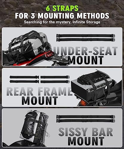 NICECNC Waterproof Motorcycle Backpack 40L, 500D PVC Multi-functional Motorcycle Rear Seat Bag Dry Bag Tail Bag Helmet Luggage Bag for Riding Camping Boating - color: Grey