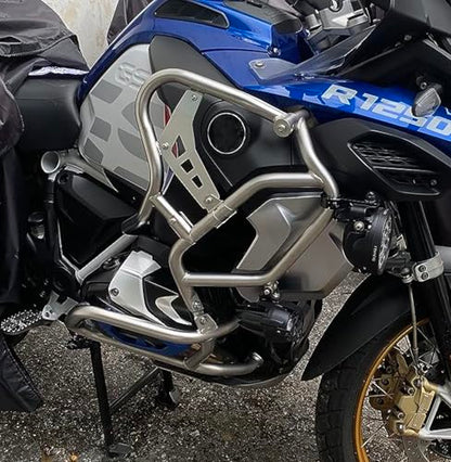 Engine Guard Crash Bar Extension for R1250GS ADV R 1250 GS Adventure 2018-2024 Motorcycle Bumper Frame Falling Protector (Black) - color: Black