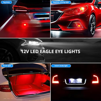 4Pcs 23mm DC 12V Black shell Eagle Eye Cob LED Car Fog DRL Daytime Running Light Backup Reverse Tail Rock Lights Headlights Signal Lamp Small bulb DIY use for car and motorcycle (Red) - color: Red