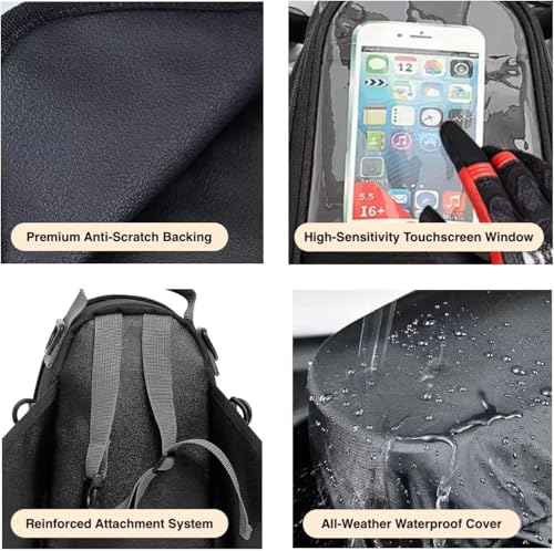 Motorcycle Bag for AAA, Waterproof and Durable Motorbike Bag Touch Screen Phone Bag Easy to Install Scratch-Resistant