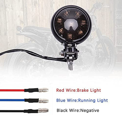 Motorcycle Tail Light LED Bates Style Bullet Brake Stop Rear Lamp for Bobber Chopper Cafe Racer Bonneville XS650 - Smoke Black - color: Smoke Black