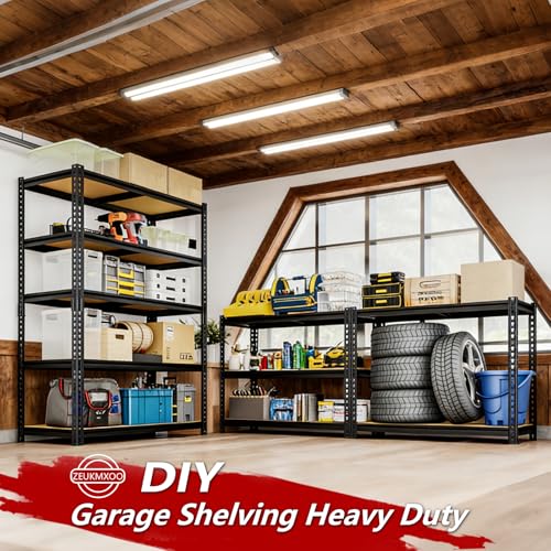 72" H Garage Shelves,Garage Storage Shelves Heavy Duty,2400LBS Heavy Duty Garage Shelving,Adjustable 5 Tier Shelving for Garage Storage,Warehouse,16"x35.5"x72" - size: 72" H x 35.5" W x 16" D