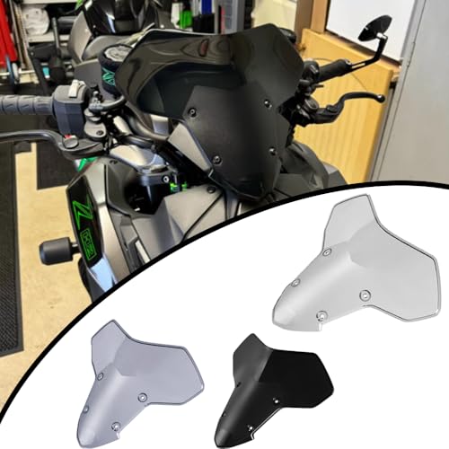Motorcycle Windscreen Windshield for MotorbikeZ H2 ZH2 SE 2020 2021 2022 2023 2024 Wind Screen Shield Wind Deflector Accessories (Black) - color: Black