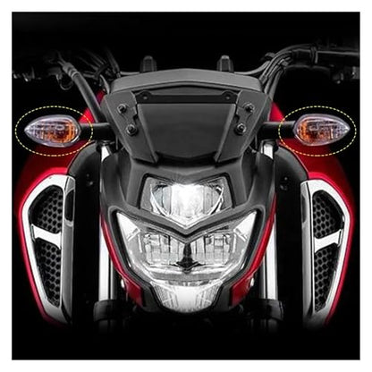 2PCS Motorcycle Turn Signal Light Indicator Lamp Compatible With YAMAHA YZF R1 R6 R125 R25 R3 FZ-6N XJ6 Front Back Blinker Blub Universal(Black) - color: Black