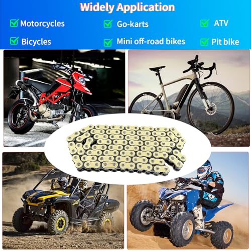 428 Motorcycle Chain 108 Links with Connecting Master Links and Chain Breaker Fit for CG125 YBR125 GS125 and More 100cc to 250cc Bikes Dirt Bike Go Kart - size: 108 Links