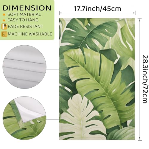 Palm Leaves Kitchen Towels Set of 2 Tropical Floral Dish Towels Bar Absorbent Cleaning Tea Towel for Home Dining Restaurants - color: White Green