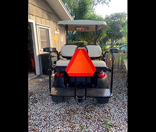 Slow Moving Vehicle Sign, Farm Triangle Safety Sign, Aluminum 14"x16" Engineering Grade Reflective for Golf Cart - style: 1-Pack Aluminum