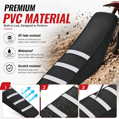 Seat Cover for Yozma IN10,White Stripe Non-Slip Motorcycle Cushion Cover for Electric Dirt Bike Ebike Yozma in 10-White - color: White