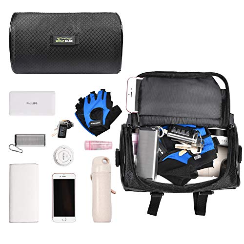 Oranlife Bike Handlebar Bag, Waterproof Phone Cycling Mount Front Bags, Bicycle Storage Bag with Removable Shoulder Strap, 6 inch Transparent Pouch, Best Gift