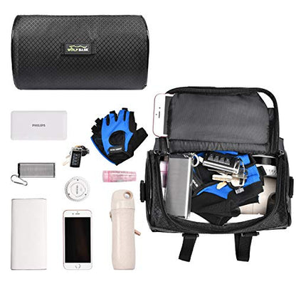 Oranlife Bike Handlebar Bag, Waterproof Phone Cycling Mount Front Bags, Bicycle Storage Bag with Removable Shoulder Strap, 6 inch Transparent Pouch, Best Gift