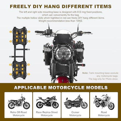 Motorcycle Tank Left and Right Auxiliary Mounting Pendant - Motorcycle Accessories Increase Storage Space, Suitable for Motor Fuel Tank Bag Motor Crash Bar bag - style: Left/Right Expansion