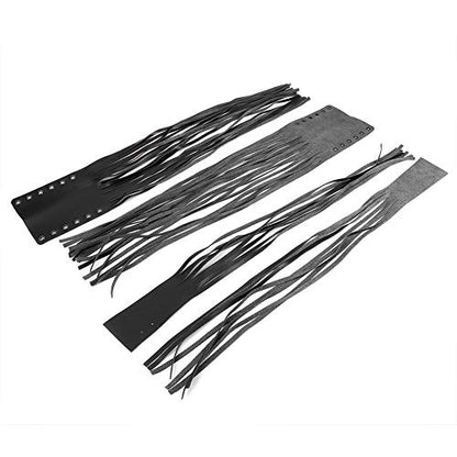 Qiilu Motorcycle Clutch Tassels, Universal Hand Grips Tassel Fringe Wrap Cover Motorcycle Brake Clutch Lever Streamer 7/8in 1in Fit for (Black) - color: Black