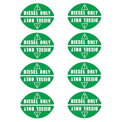 8 Pairs of Diesel Only Stickers for Car Van Truck Vehicle Boat Oil Tank Fuel Filler Gas Cap Lid Cover Weatherproof Adhesive Decals Green - color: Diesel Only Green (8 Pair)