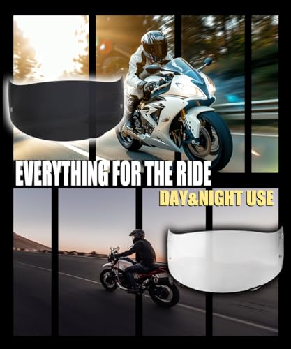 HJ-33 Helmet Visor For i90.Replacement Motorcycle Helmet Shield Compatible with HJC i90 (Photochromic Clear/Deep Black) - color: Photochromic Clear/Deep Black