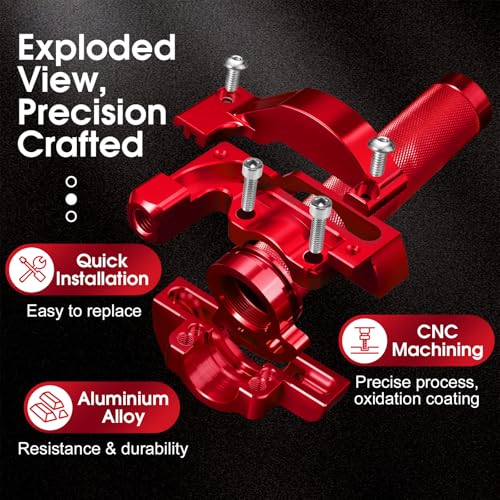Throttle Grip Throttle Cable Motorcycle 22mm Universal CNC Aluminum Accelerator Throttle Twist Grips Handlebars for KLX CR CRF EXC XR TTR CB SSR ATV Dirt Bike Pit Bike - color: Style-B-Red