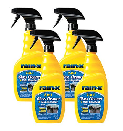 Rain-X 5071268-4PK Glass Cleaner + Rain Repellent, 23 oz. (Pack of 4) - size: 23 Fl Oz (Pack of 4)