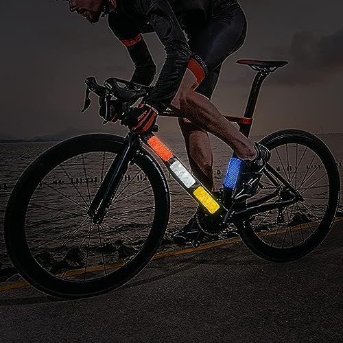 AccEncyc 50 Pcs Warning Reflective Stickers Assortment Outdoor Waterproof Reflective Tape Safety Reflective Stickers 1.2x3.25Inch Driveway Reflectors Stickers Night Visibility Adhesive Sticker - size: 50Pcs
