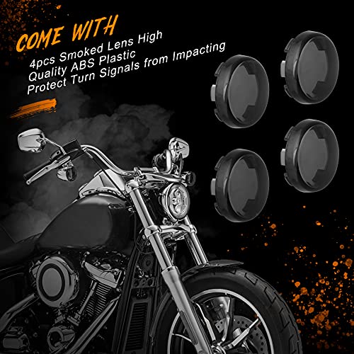 Led Turn Signal Lights 1157 Front + 1156 Rear Blinkers with Smoked Lens for 2 Inch Bullet Housing Compatible with Harley Dyna Sportster Softail Road Street Glide Road King Cruiser Turing - color: Smoked Lens