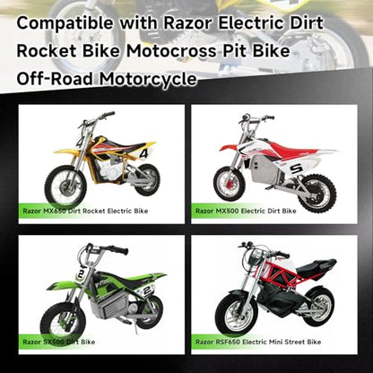 25H Chain 132 Link 13 Tooth Sprocket Compatible with Razor MX650 MX500 RSF650 SX500 Mcgrath Electric Dirt Bike MY1020 Motor Mini Pit Bike Rocket Scooter Motocross Parts with Chain Tensioner - color: Silver