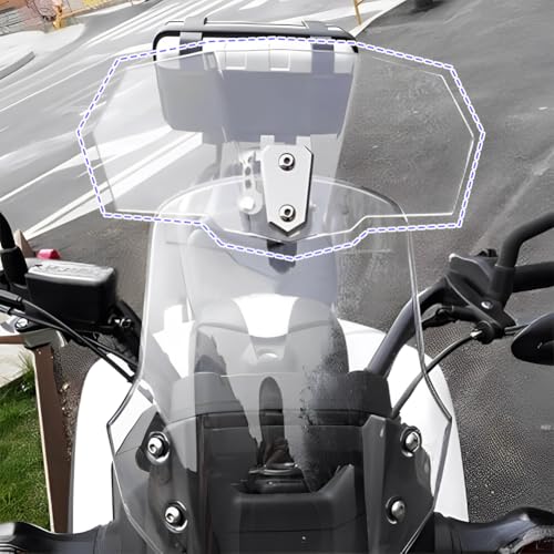 Motorcycle Windshield Extension, Motorbike Wind Deflector Motorcycle Windscreen Adjustable Clip On Windshield Spoiler Wing Windproof Front Flyscreen Fairing Transparent Visor Protector Frame Parts