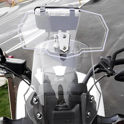Motorcycle Windshield Extension, Motorbike Wind Deflector Motorcycle Windscreen Adjustable Clip On Windshield Spoiler Wing Windproof Front Flyscreen Fairing Transparent Visor Protector Frame Parts