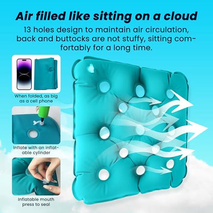Inflatable Seat Cushions, Waffle Cushion for Pressure Sores, Inflatable Seat Cushion for Pressure Relief, Bed Sore Cushions for Butt, Very Suitable for Office Chair and Wheelchair use