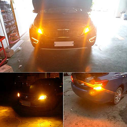 PHINLION 3600 Lumens 1156 7506 Amber LED Turn Signal Light Bulbs Super Bright P21W 1141 2396 7506 LED Bulb for Car Truck Motorcycle RV Blinker Lights, Amber Yellow - color: Amber Yellow