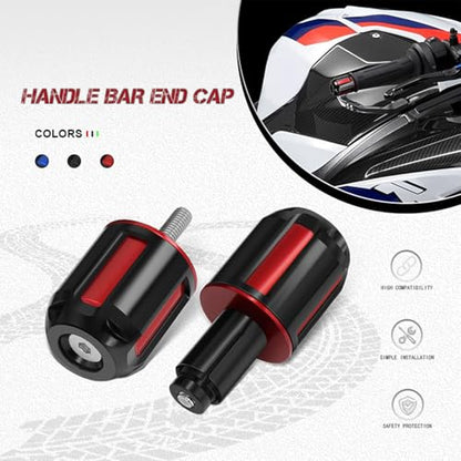 Motorcycle Handlebar Bar Ends Plug, CNC HandleBar Bar Ends Grips Plug Fit For Kawasaki Yamaha Honda Suzuki Aprilia And Motorcycles With Handlebar Inner Diameter Of 14-22mm (Red) - color: Red