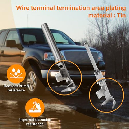 Deutsch DTM Grey 2 Pin Connectors 12 Sets, Waterproof Electrical Wire Connector with Stamped Contacts and Seal Plug for Truck, Off-Road Vehicles, Construction, Agriculture, Marine, Motorcycle Wiring - size: 2Pin-12 Set