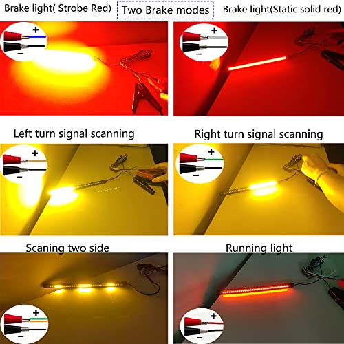 Universal 8in Motorccycle LED Tail Light Strip Brake Stop Turn Signal Light License Plate Light for Scooters UTV ATV Golf Cart Motorcycles Harley Davidson Kawasaki Suzuki Ducati