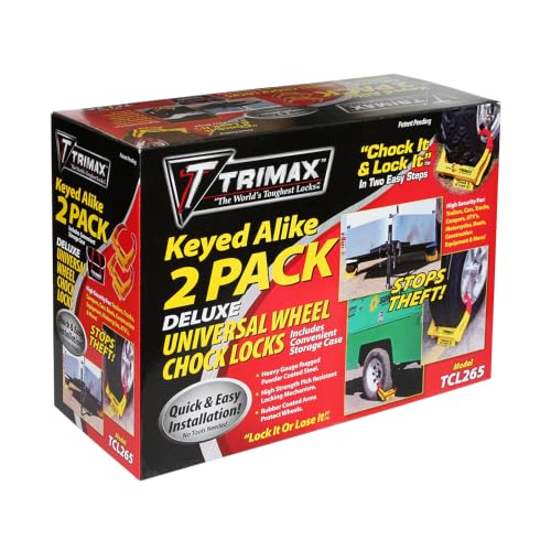 Trimax TCL265 Small Deluxe Keyed Alike Wheel Chock Lock, (Pack of 2) - style: 2 Pack TCL65