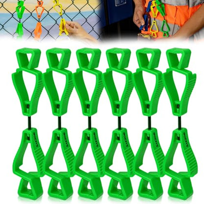 Glove Clips for Work Glove Holders - color: Double Zclip-green Bd-aj124-6pcs