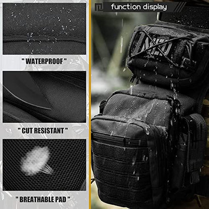 Drop Leg Bag for Men Women Military Tactical Thigh Pack Pouch Multifunctional Tactical Package Outdoor Hiking Thigh Bag - color: Black