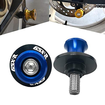 8MM M8 X 1.5 Motorcycle Swing arm Sliders Spools CNC Aluninum Swing Arm Stand Screws 2PCS for Suzuki GSX-R 600 GSX-R 750 GSX-R 1000 (Blue)