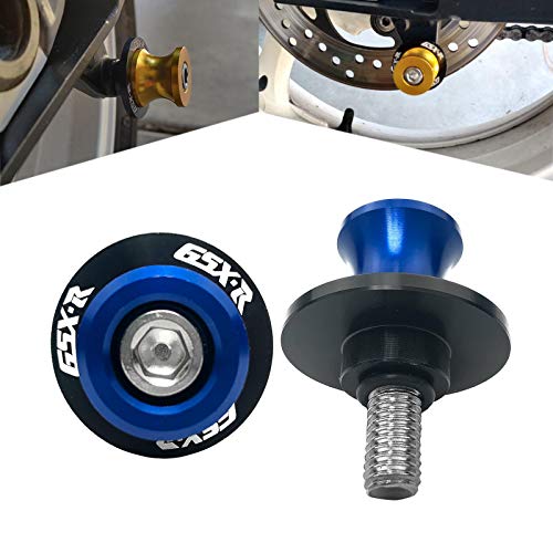 8MM M8 X 1.5 Motorcycle Swing arm Sliders Spools CNC Aluninum Swing Arm Stand Screws 2PCS for Suzuki GSX-R 600 GSX-R 750 GSX-R 1000 (Blue)