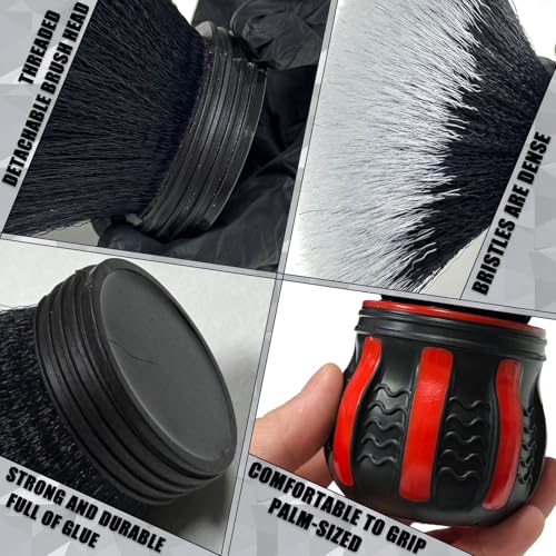 Ultra Soft Detailing Brush, Handle XL Brush - Ultra Soft Bristles, Multi-Color Handles, Removable Brush Heads, with Storage Rack, Covers Large Area Inside or Outside Vehicles(Red) - color: Red