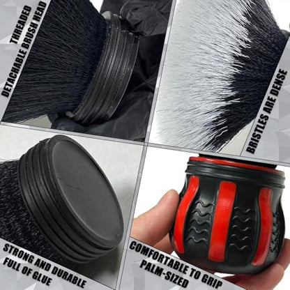 Ultra Soft Detailing Brush, Handle XL Brush - Ultra Soft Bristles, Multi-Color Handles, Removable Brush Heads, with Storage Rack, Covers Large Area Inside or Outside Vehicles(Red) - color: Red