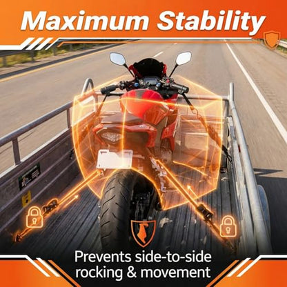 Motorcycle Handlebar Straps for 32" Handlebars - Adjustable Tie Downs for Mopeds, Scooters, Bikes with Fairing, Compatible with Black Bar-Harness II for Secure Trailer Transport