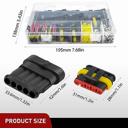 Nilight 220PCS 5 Pin Electrical Connector ‎Plug Male Female Terminal Wire Connectors Waterproof 5 Way Automotive Connect Set for Car Truck Motorcycle Marine Boat 10 Sets - size: 5Pin Connector 200Pcs
