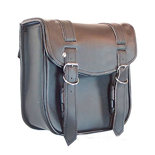 DEALER Quality Black On Black Synthetic Leather Motorcycle Biker Sissy Bar Tool Travel Bag With Quick Release Clip Buckles - 3 Layer Built To Last With Heavy Stitching And Durable Straps - Felt Lined