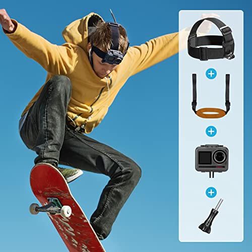 AKASO Action Camera Accessories Kit with Chest Strap & Head Strap Compatible EK7000/EK7000 Pro/Brave 4/Brave 4 Pro/Brave 7 LE/Brave 7/Brave 8/V50X/GoPro Hero 13 12 11 10 9/DJI Action Camera - style: Chest Strap & Head Strap