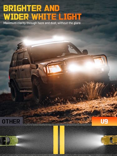Motorcycle LED Fog Lights U7 Spotlight with High Low Strobe Beam Halo Rings White Central with U7 LED Running DRL Switches Clamps Universal Spotlights Driving Lights 2 Packs - color: Colorful
