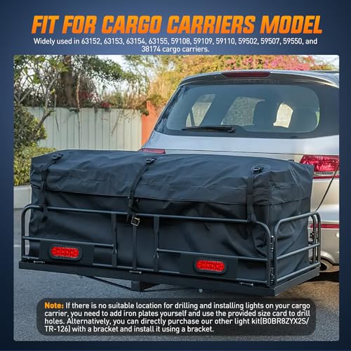 Nilight Hitch Cargo Carrier Light Kit 2PCS 6Inch Red Oval LED with Flush Mount Grommets Wire Harness Waterproof Stop Turn Signals Tail Lights for Luggage Bike Rack - color: 2Pcs 6" Trailer Lights and Wire Harness