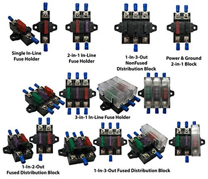 Stack-able Add-on in-line Fuse Holder Panel & Distribution Block for ATO/ATC & ATM/MIN Blade Fuses - Automotive Marine Car Boat RV (1)