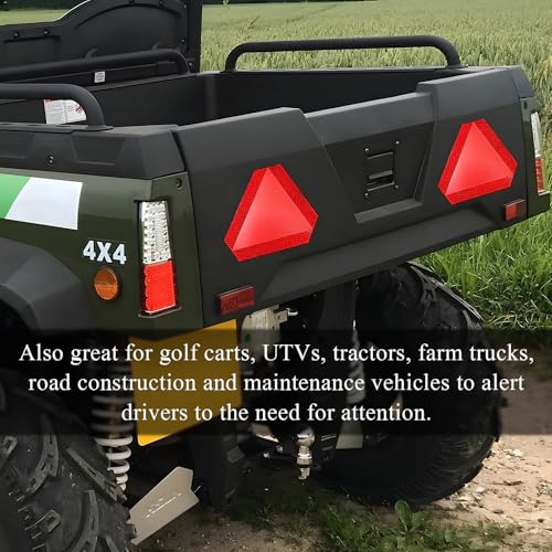 2 PCS Slow Moving Vehicle Sign, 8×7 Inches Reflective Slow Moving Vehicle Triangle Sticker, Diamond Grade Reflective Slow Moving Decal for Golf Cart, UTV, Car Accessories